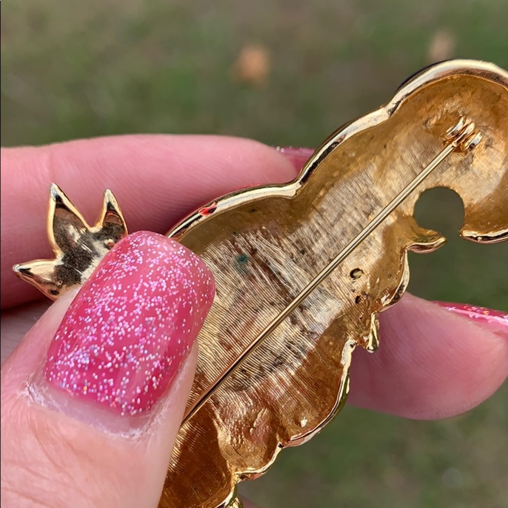 Modern Large Parrot Enamel & Rhinestone Brooch - Picture 15 of 16